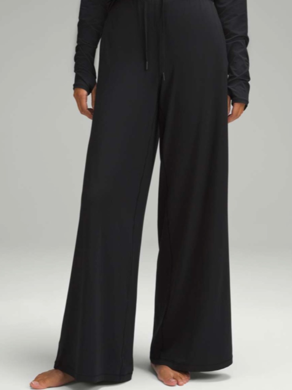 Lululemon Modal High Rise Wide Leg Lounge Pant Women's Size 8 Black (A1) - Picture 2 of 10